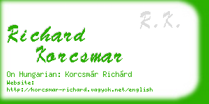 richard korcsmar business card